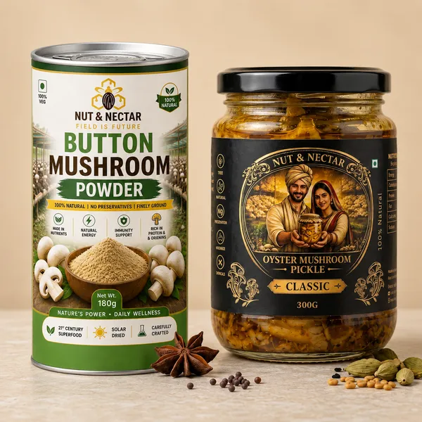 Pack_Of_2_Add_To_Soups,_Curries,_Gravies,_And_Health_Drinks_Button_Mushroom_Powder_And_Classic_Oyster_Mushroom_Pickle