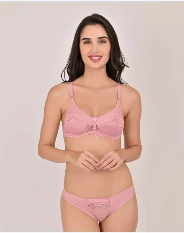 Pink_Cotton_Lingerie_Set_For_Women