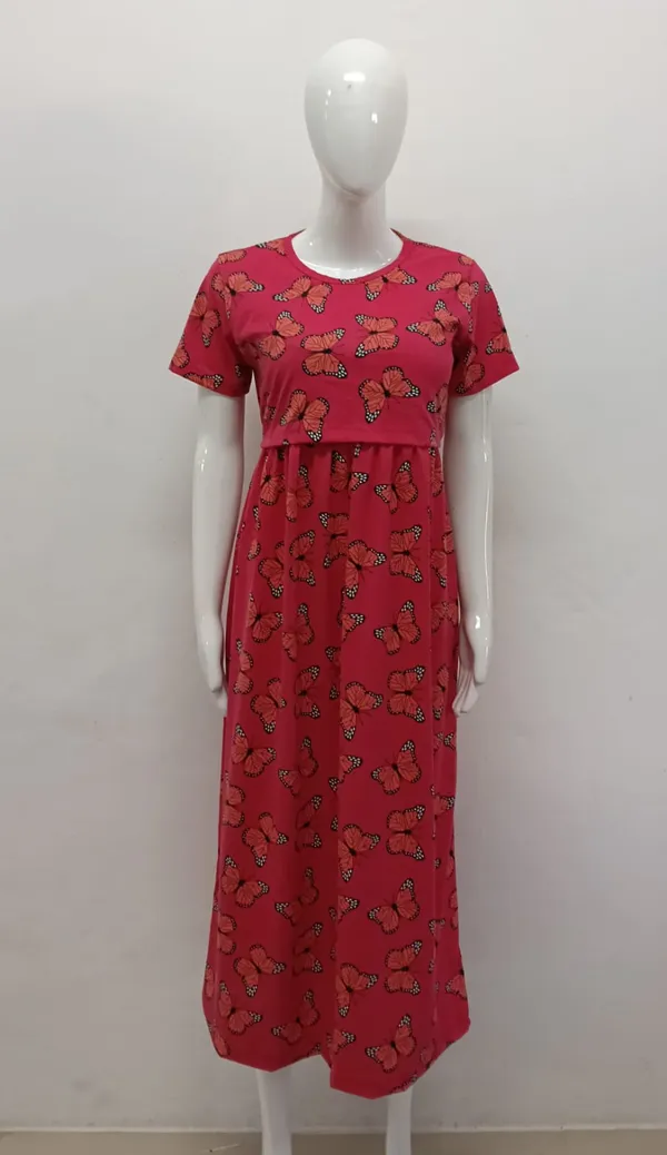 Red_Cotton_Nursing_Frock_For_Women