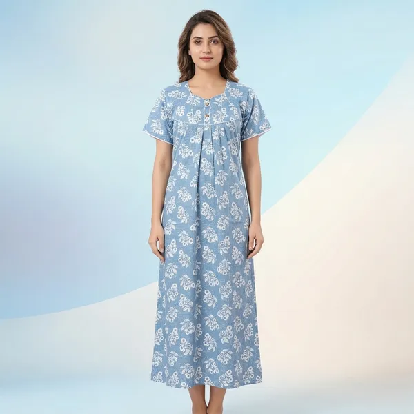 Blue_Cotton_Nighty_For_Women