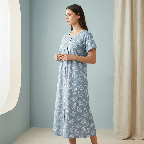 Blue_Cotton_Nighty_For_Women