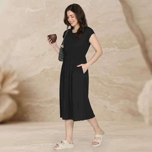 Black_Cotton_Midi_Dress_For_Women