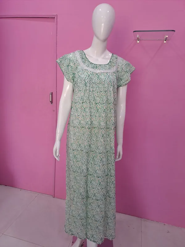 Green_Cotton_Nighty_For_Women