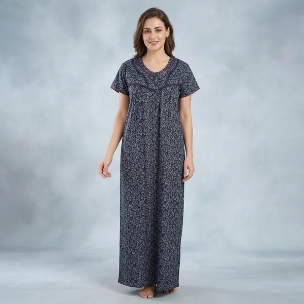 Navy_Blue_Cotton_Nighty_For_Women
