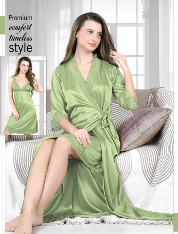 Lux_Green_Cotton_Robe_And_Nightdress_Set_For_Women
