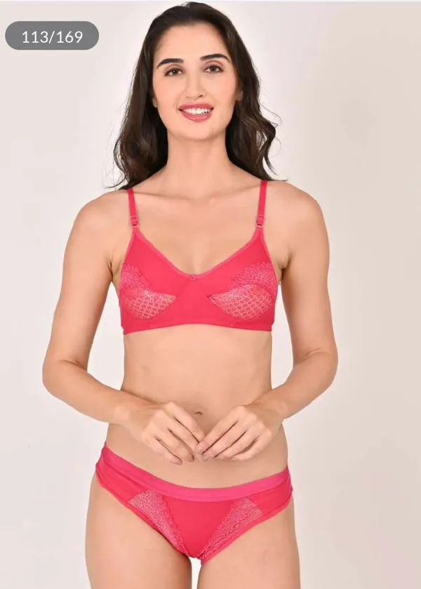 Tomato_Red_Cotton_Lingerie_Set_For_Women