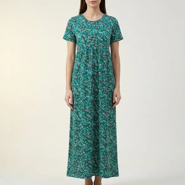 Green_Cotton_Long_Gown_For_Women