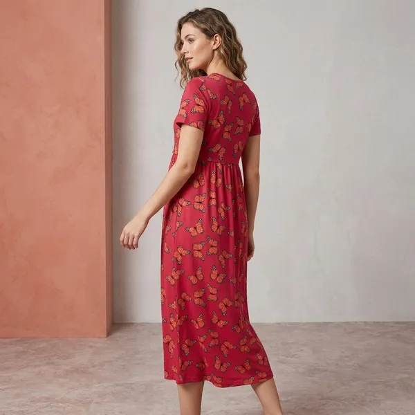Red_Cotton_Nursing_Frock_For_Women