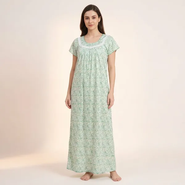 Green_Cotton_Nighty_For_Women