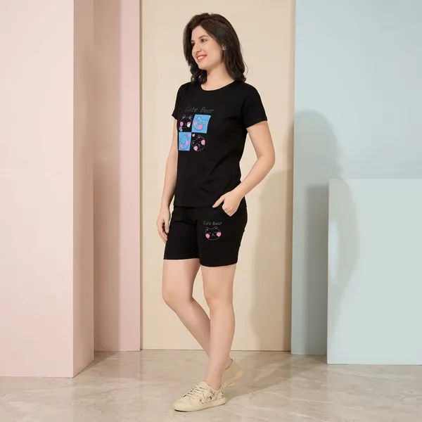 Black_Cotton_Hot_Pant_Set_For_Women