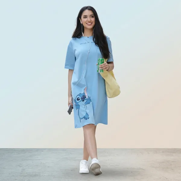 Blue_Cotton_T-Shirt_Dress_For_Women