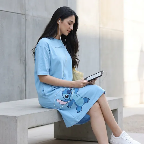 Blue_Cotton_T-Shirt_Dress_For_Women