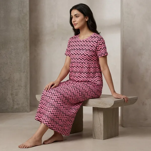Multicolor_Cotton_Long_Gown_For_Women