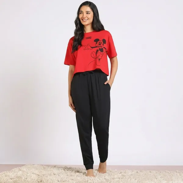 Red_And_Black_Cotton_T-Shirt_And_Jogger_Set_For_Women