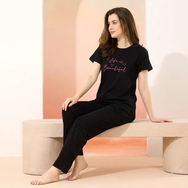 Black_Cotton_Loungewear_Set_For_Women