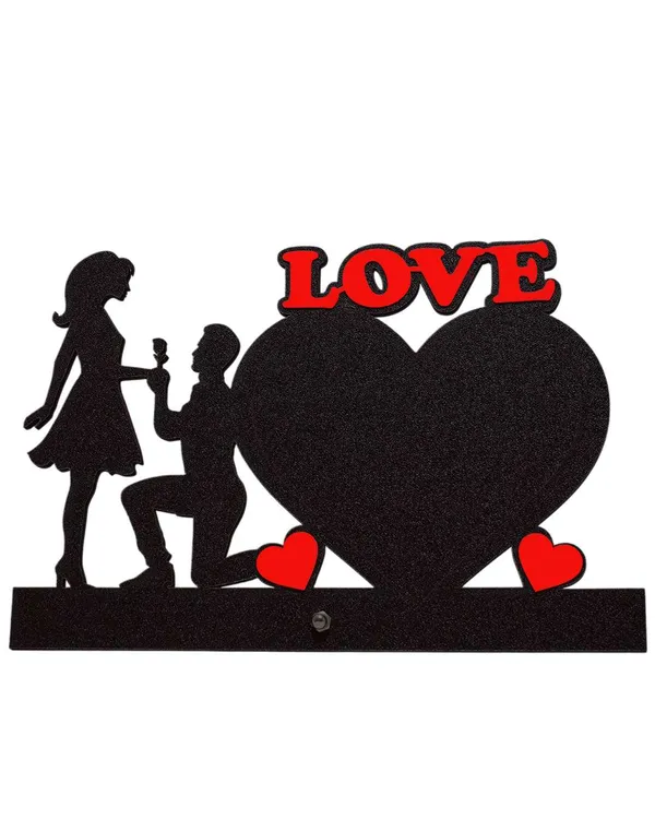 Couple_Love_Heart_Shaped_Photo_Frame-Black_and_Brown_Cardboard
