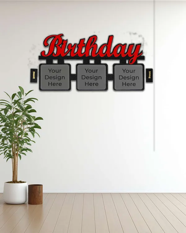 Birthday_Photo_Frame-Black_and_Brown_Cardboard_3_Square_Shape