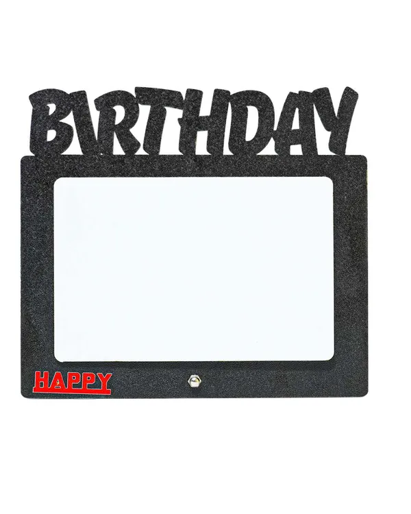 Birthday_Photo_Frame-Black_And_Brown_Cardboard_Rectangle_Shape
