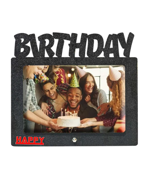 Birthday_Photo_Frame-Black_And_Brown_Cardboard_Rectangle_Shape