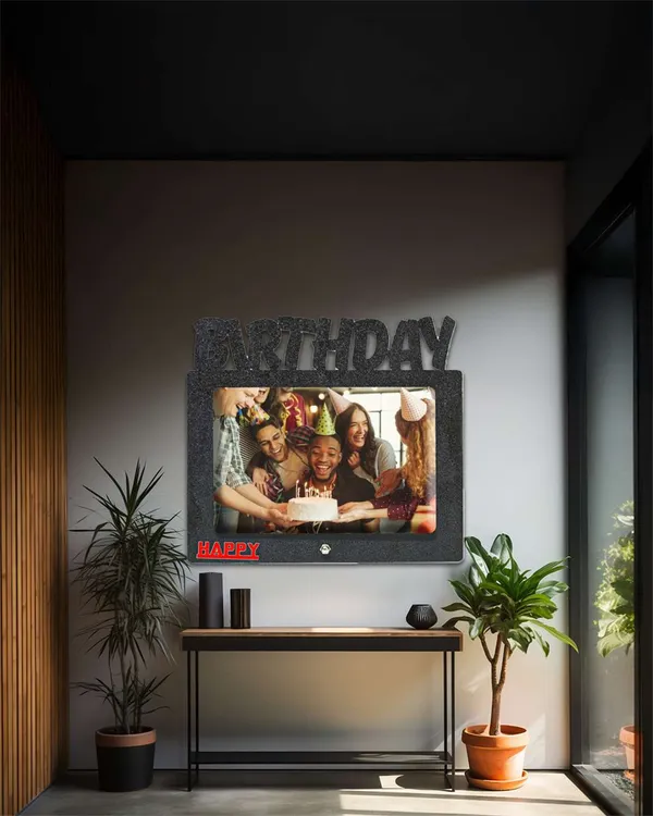 Birthday_Photo_Frame-Black_And_Brown_Cardboard_Rectangle_Shape