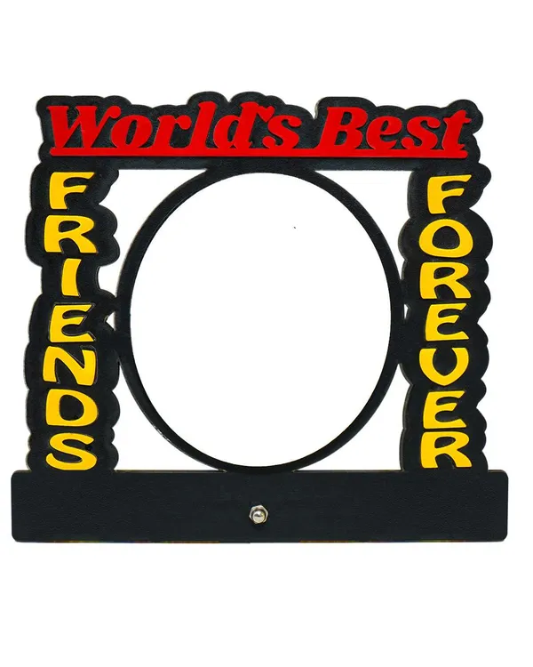 World_Best_Friends_Forever_Photo_Frame_-_Red,_Yellow_and_Black_Cardboard_in_Oval_Shaped