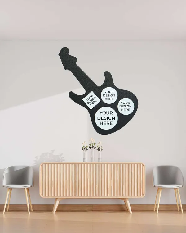 Guitar_Shaped_Photo_Frame-Black_MDF_Laser_Cut