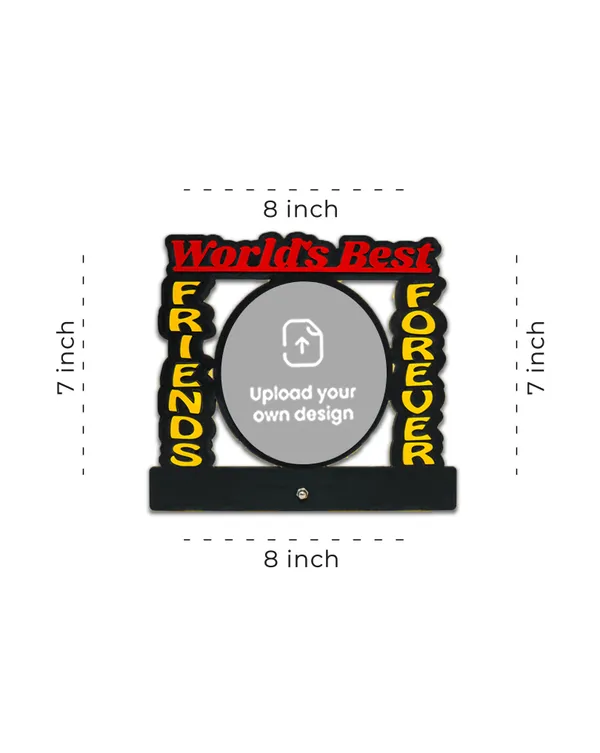 World_Best_Friends_Forever_Photo_Frame_-_Red,_Yellow_and_Black_Cardboard_in_Oval_Shaped