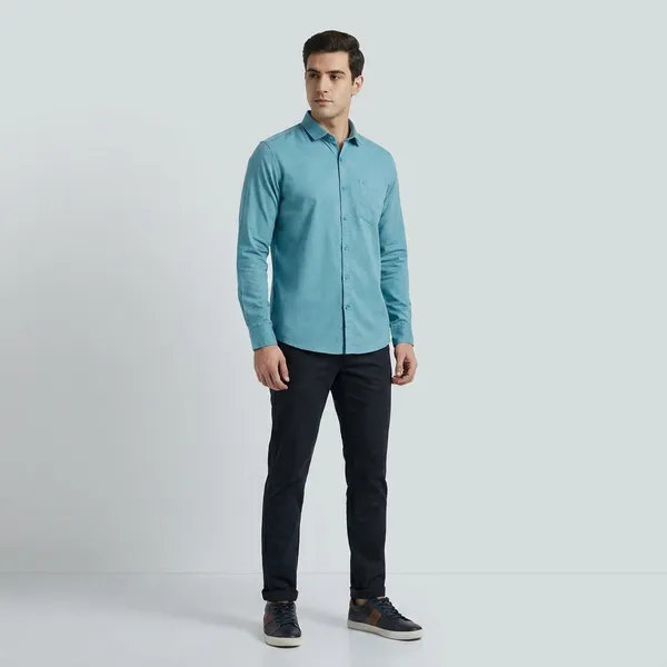 Light_Blue_Cotton_Solid_Shirt_For_Men
