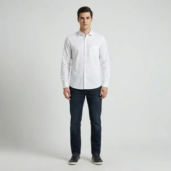 White_Cotton_Solid_Shirt_For_Men