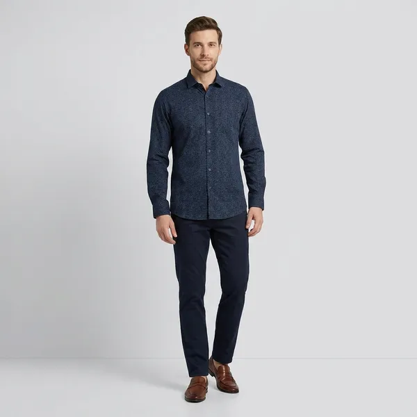 Navy_Blue_Cotton_Printed_Shirt_For_Men