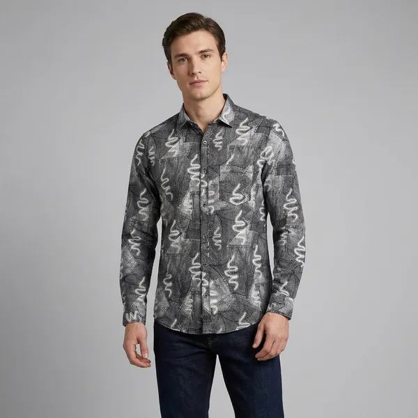 Grey_And_White_Cotton_Printed_Shirt_For_Men