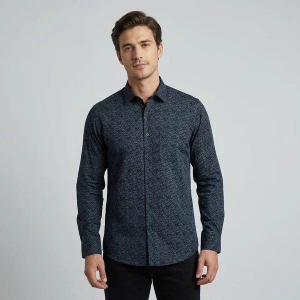 Dark_Navy_Blue_Cotton_Printed_Shirt_For_Men