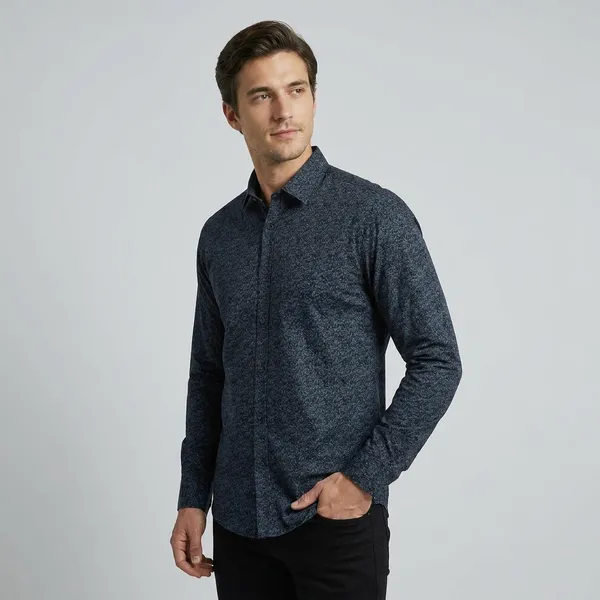 Dark_Navy_Blue_Cotton_Printed_Shirt_For_Men