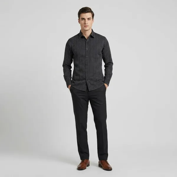 Black_Cotton_Striped_Shirt_For_Men