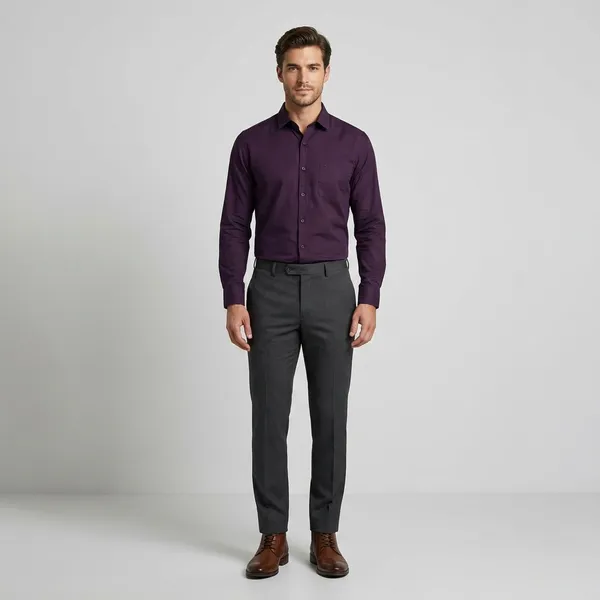 Dark_Purple_Cotton_Solid_Shirt_For_Men