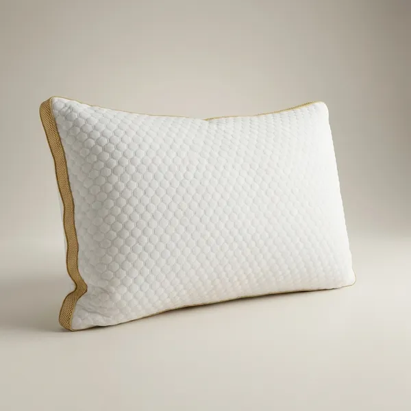 White_And_Golden_Cotton_Cover_And_micro_Fiber_Filling_Pillow