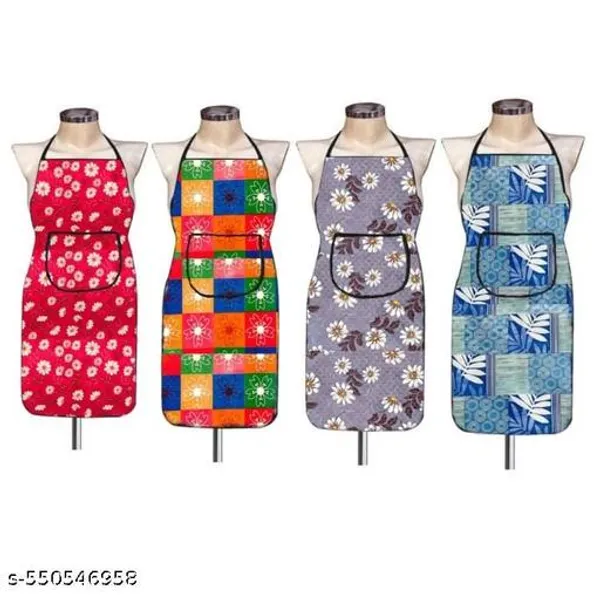 Waterproof_Cotton_Kitchen_Apron_With_Front_Pocket_Multicolour_Pack_Of_2