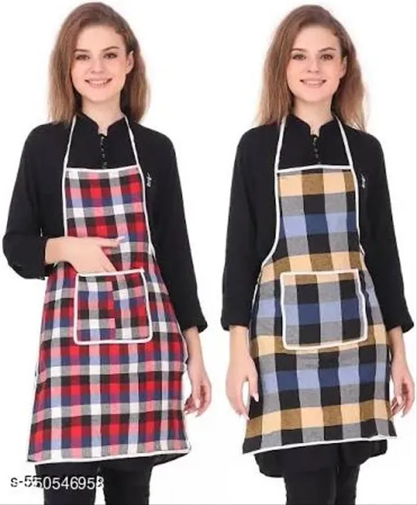 Waterproof_Cotton_Kitchen_Apron_With_Front_Pocket_Multicolour_Pack_Of_2