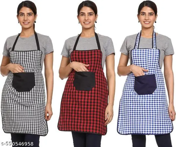 Waterproof_Cotton_Kitchen_Apron_With_Front_Pocket_Multicolour_Pack_Of_2