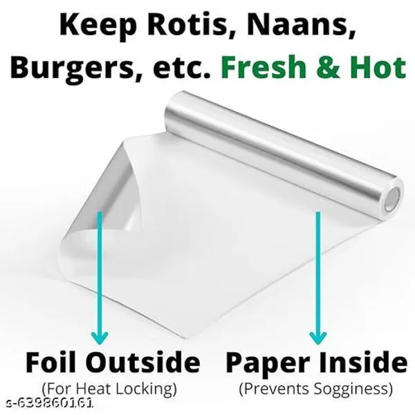 2_In_1_Silver_Coated_Wrapping_Paper_950_Gm_Silver_Coated_Paper_Roll_For_Packing_Storing_And_Serving_Food_Multipurpose_For_Cooking_Grilling_And_Freezing