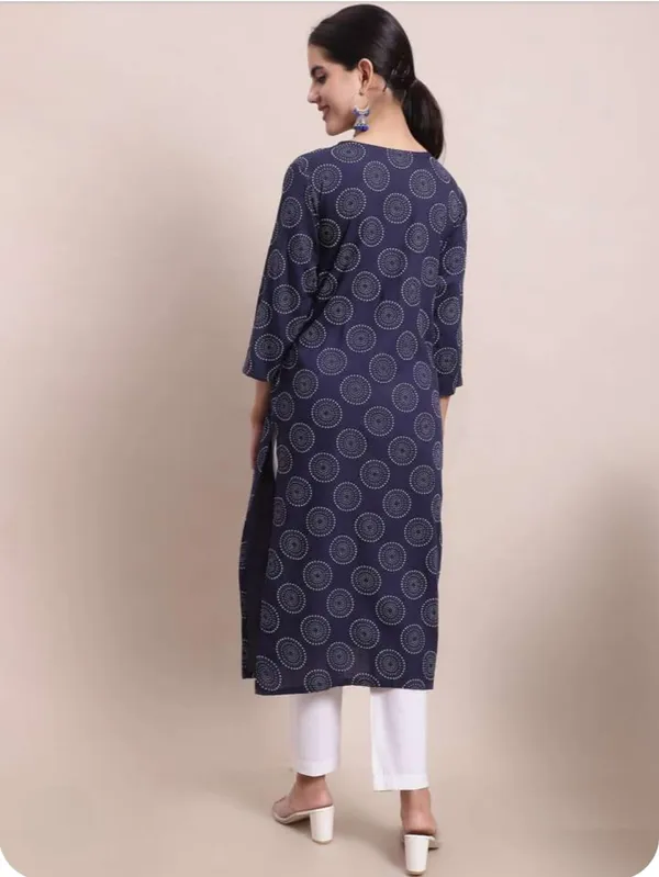 Womens_Navy_Blue_Cotton_Kurta_With_Circle_Print
