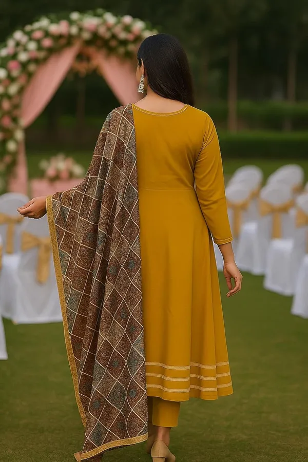 Womens_Elegant_Ethnic_Long_Anarkali_Dress_With_Printed_Dupatta_Full_Sleeves_Button_Detail_Mustard