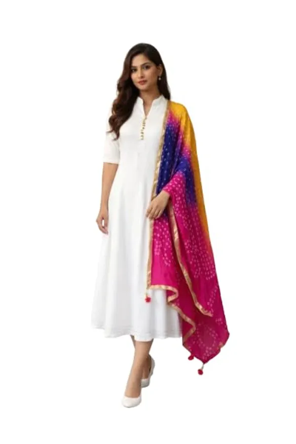 Women_Ethnic_Anarkali_Kurti_With_Bandhani_Dupatta