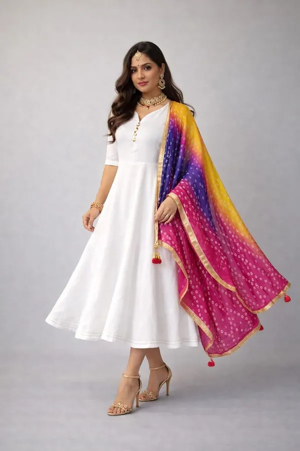 Women_Ethnic_Anarkali_Kurti_With_Bandhani_Dupatta