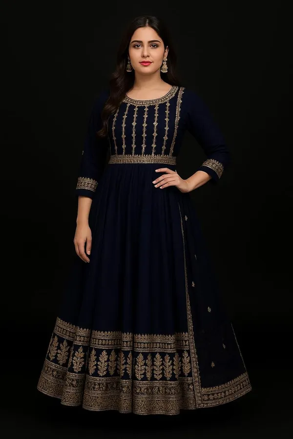 Designer_Womens_Anarkali_Dress_With_Golden_Embroidery_Festive_Wedding_Ethnic_Gown_Floor_Length__Kurta_Black