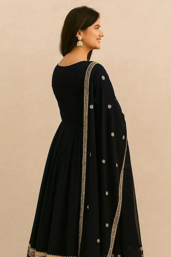 Designer_Womens_Anarkali_Dress_With_Golden_Embroidery_Festive_Wedding_Ethnic_Gown_Floor_Length__Kurta_Black