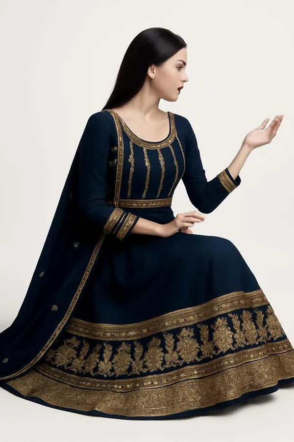 Designer_Womens_Anarkali_Dress_With_Golden_Embroidery_Festive_Wedding_Ethnic_Gown_Floor_Length__Kurta_Black