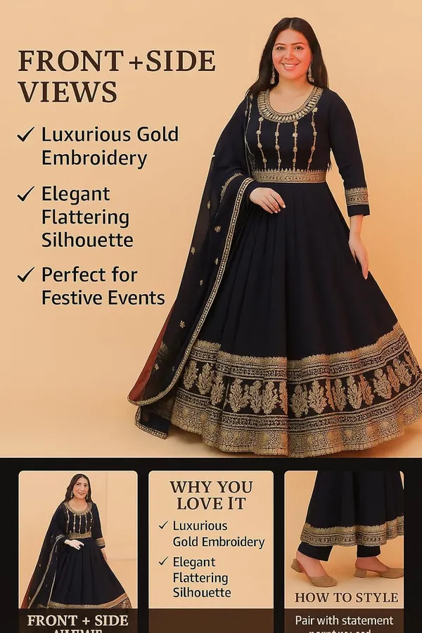 Designer_Womens_Anarkali_Dress_With_Golden_Embroidery_Festive_Wedding_Ethnic_Gown_Floor_Length__Kurta_Black