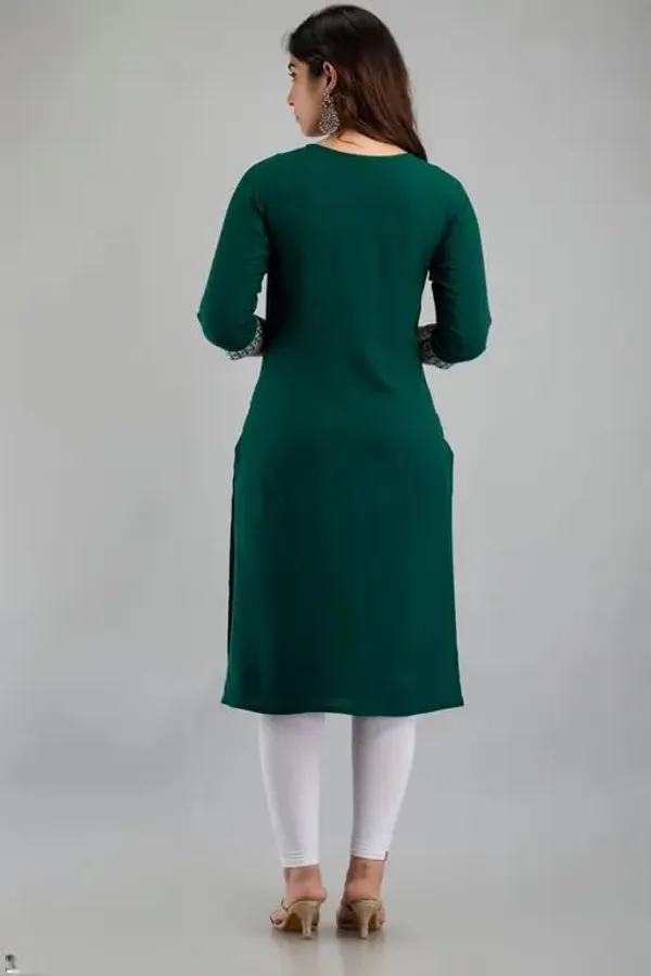 Womens_Embroidered_Cotton_Kurti_Emerald_Green