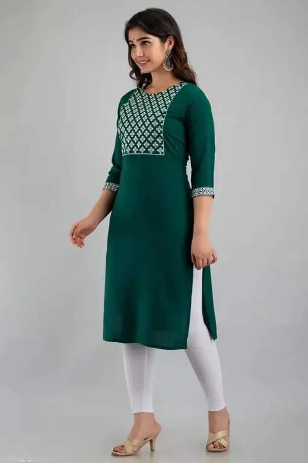 Womens_Embroidered_Cotton_Kurti_Emerald_Green